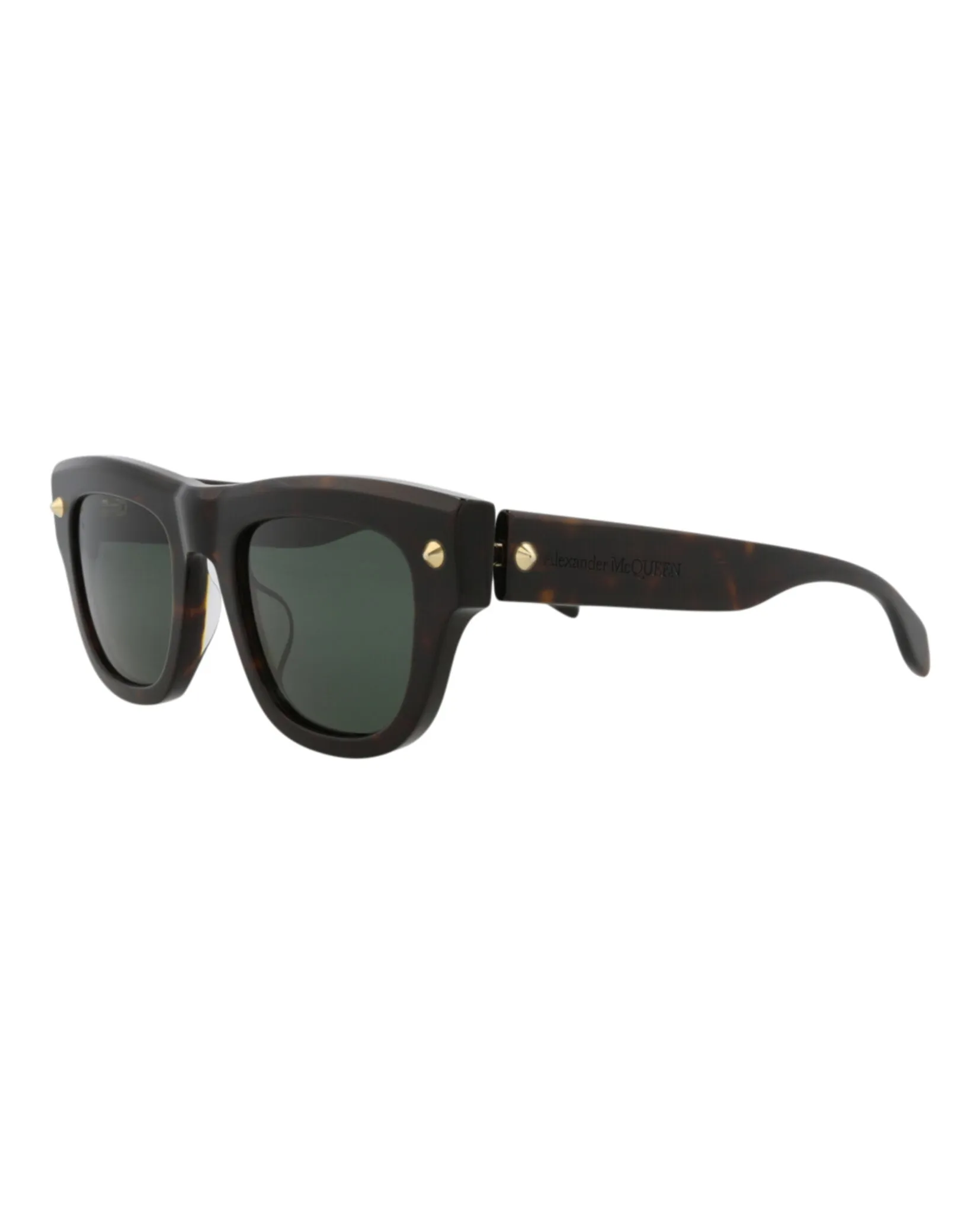 Alexander McQueen AM 0425S 30014620 002 Square Plastic Havana Sunglasses with Green Lens sold by Gaffos product image thumbnail 2