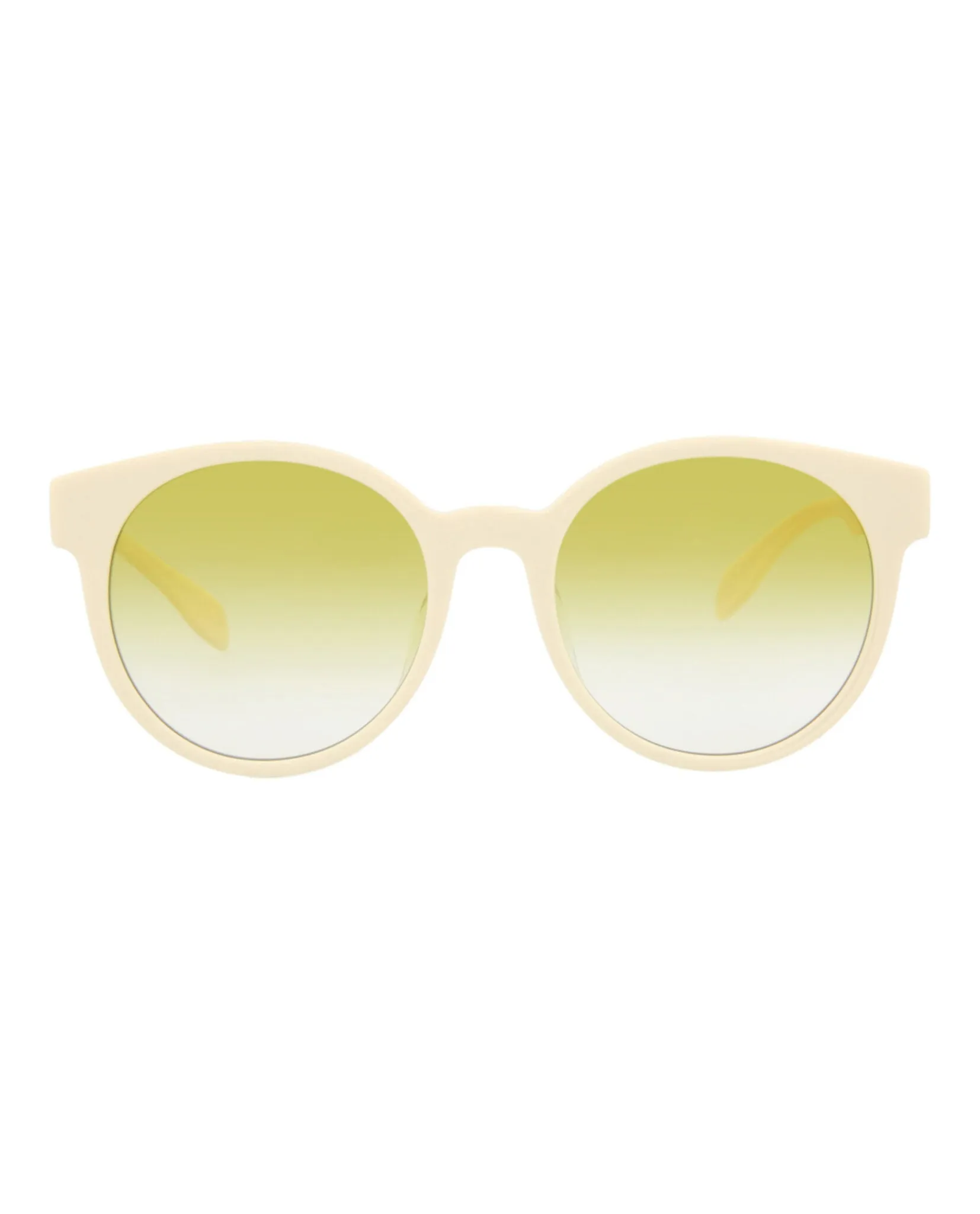 Alexander McQueen AM 0349SA 30012323 004 Round Plastic White Sunglasses with Yellow Lens sold by Gaffos