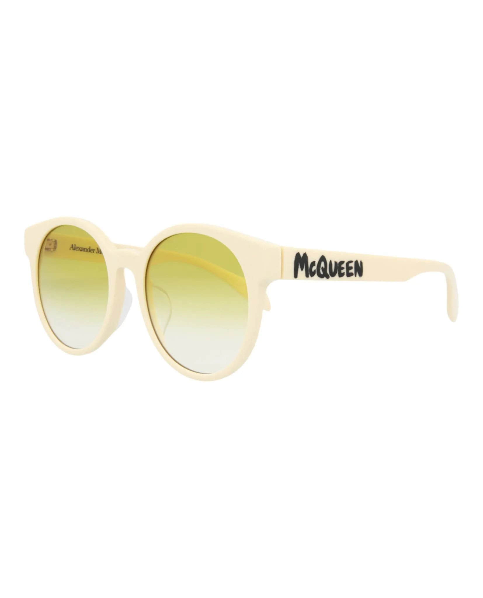Alexander McQueen AM 0349SA 30012323 004 Round Plastic White Sunglasses with Yellow Lens sold by Gaffos product image thumbnail 2