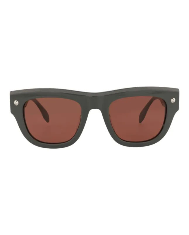 Alexander McQueen AM 0425S 30014620 004 Square Plastic Grey Sunglasses with Brown Lens sold by Gaffos