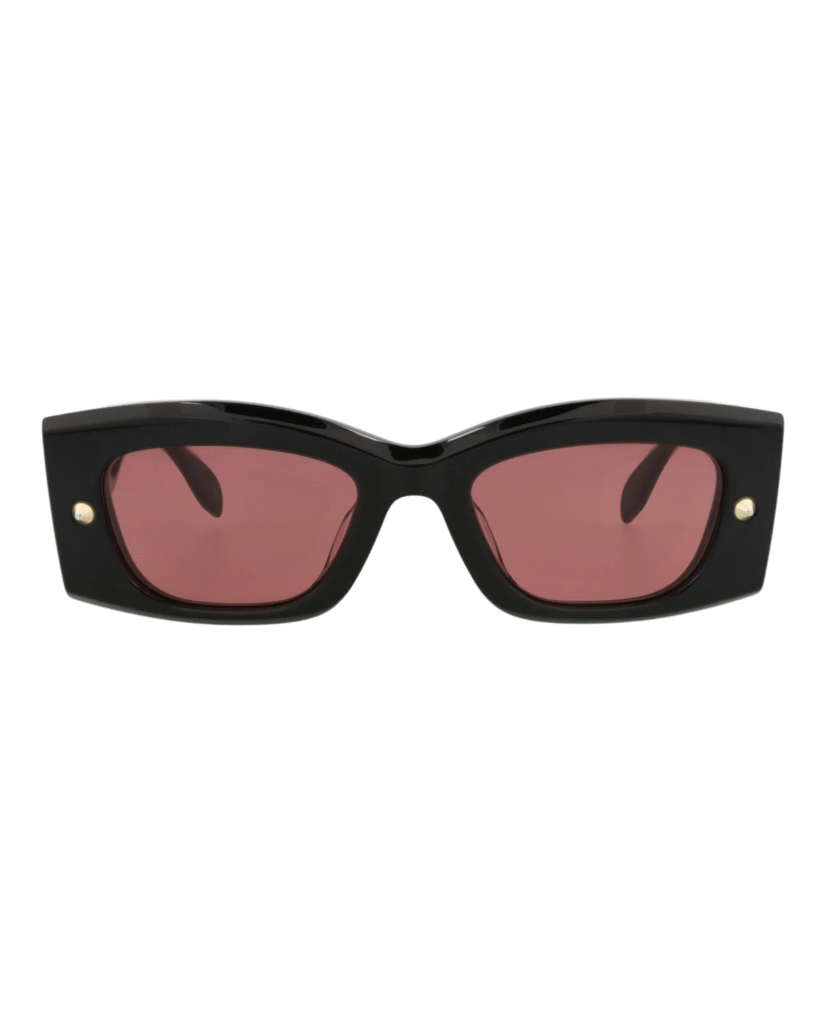 Alexander McQueen AM 0426S 30014623 006 Square Plastic Black Sunglasses with Red Lens sold by Gaffos