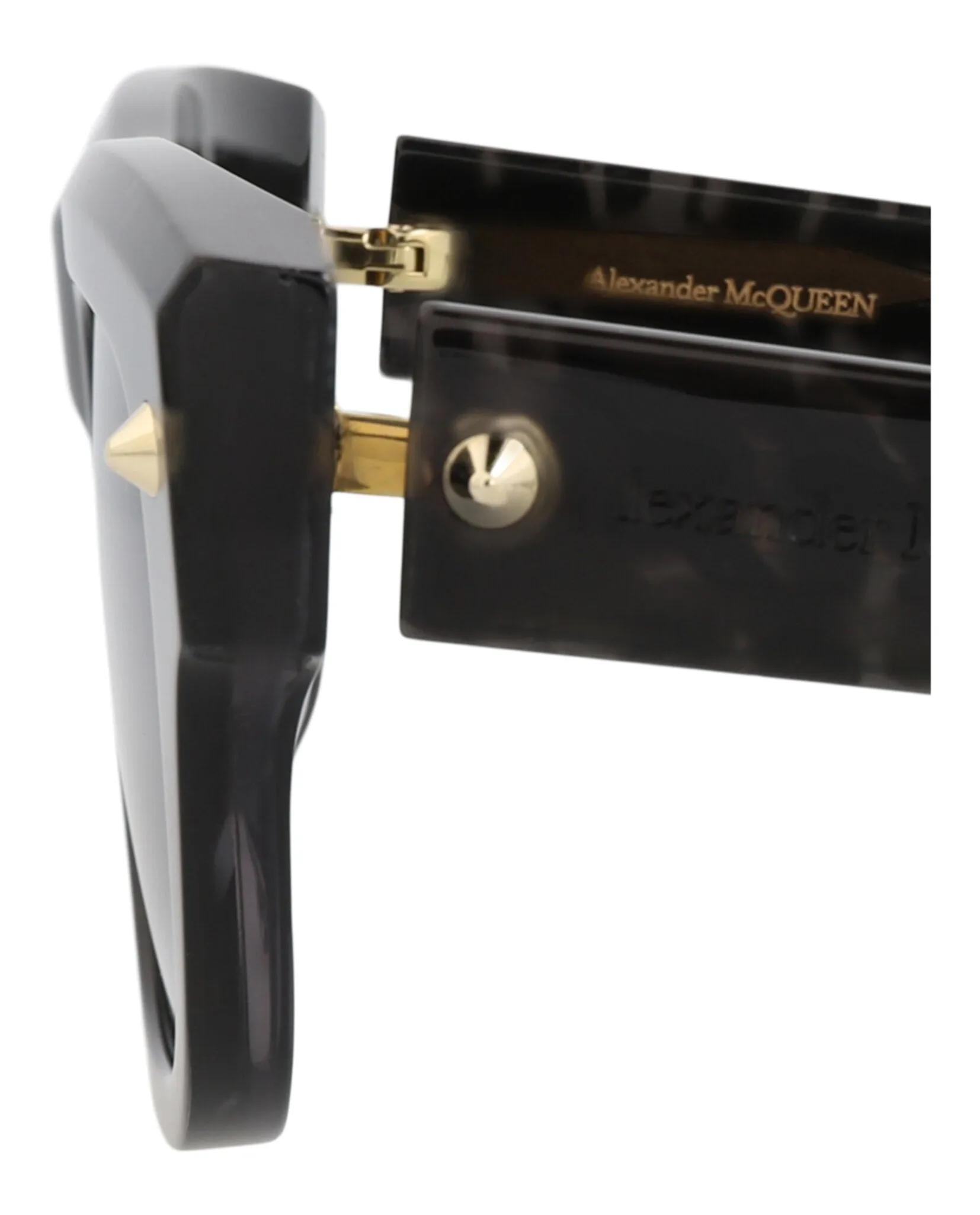 Alexander McQueen AM 0425S 30014620 003 Square Plastic Havana Sunglasses with Blue Lens sold by Gaffos product image thumbnail 4