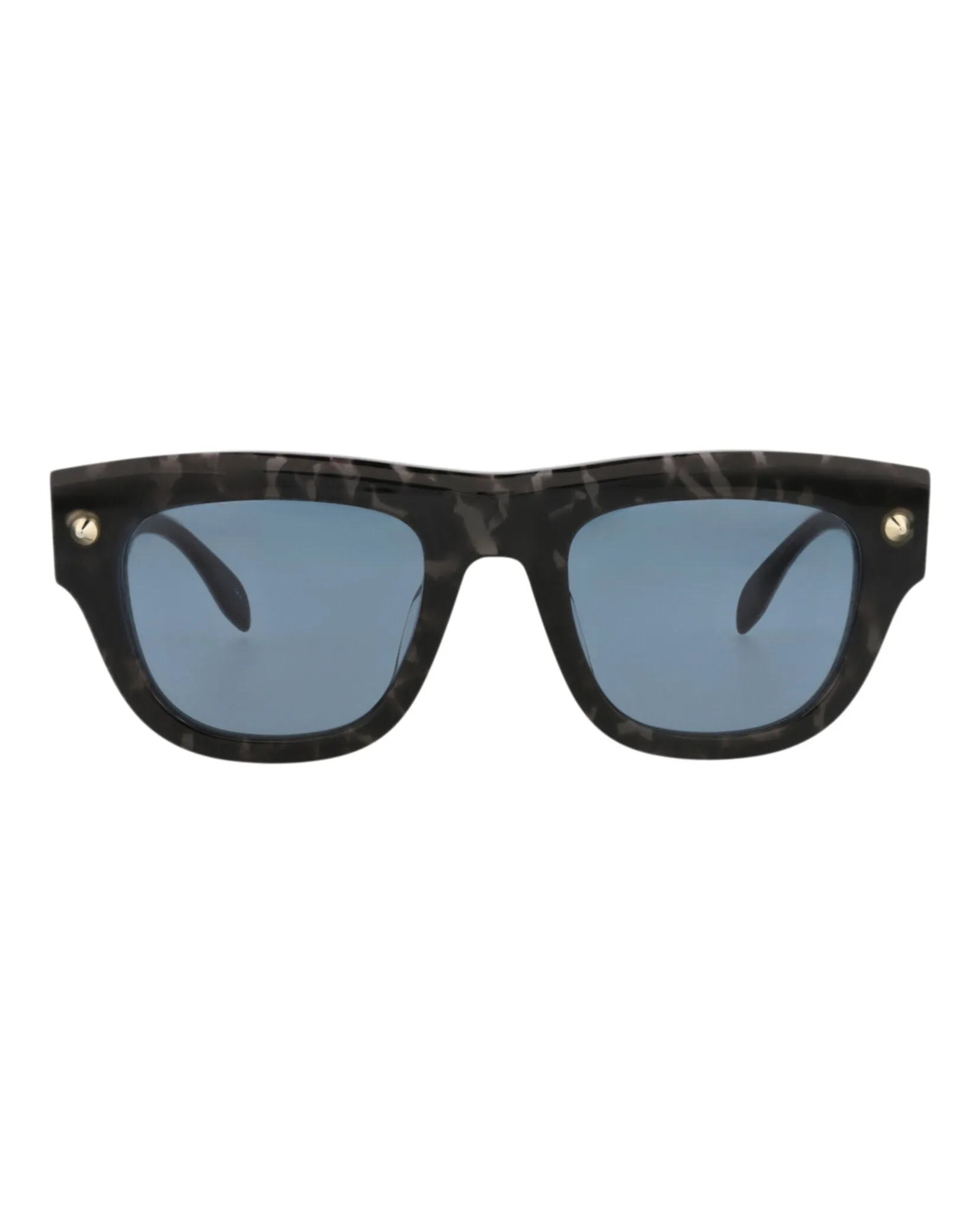 Alexander McQueen AM 0425S 30014620 003 Square Plastic Havana Sunglasses with Blue Lens sold by Gaffos