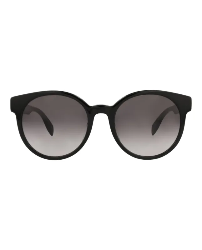 Alexander McQueen AM 0349SA 30012323 001 Round Plastic Black Sunglasses with Grey Lens sold by Gaffos