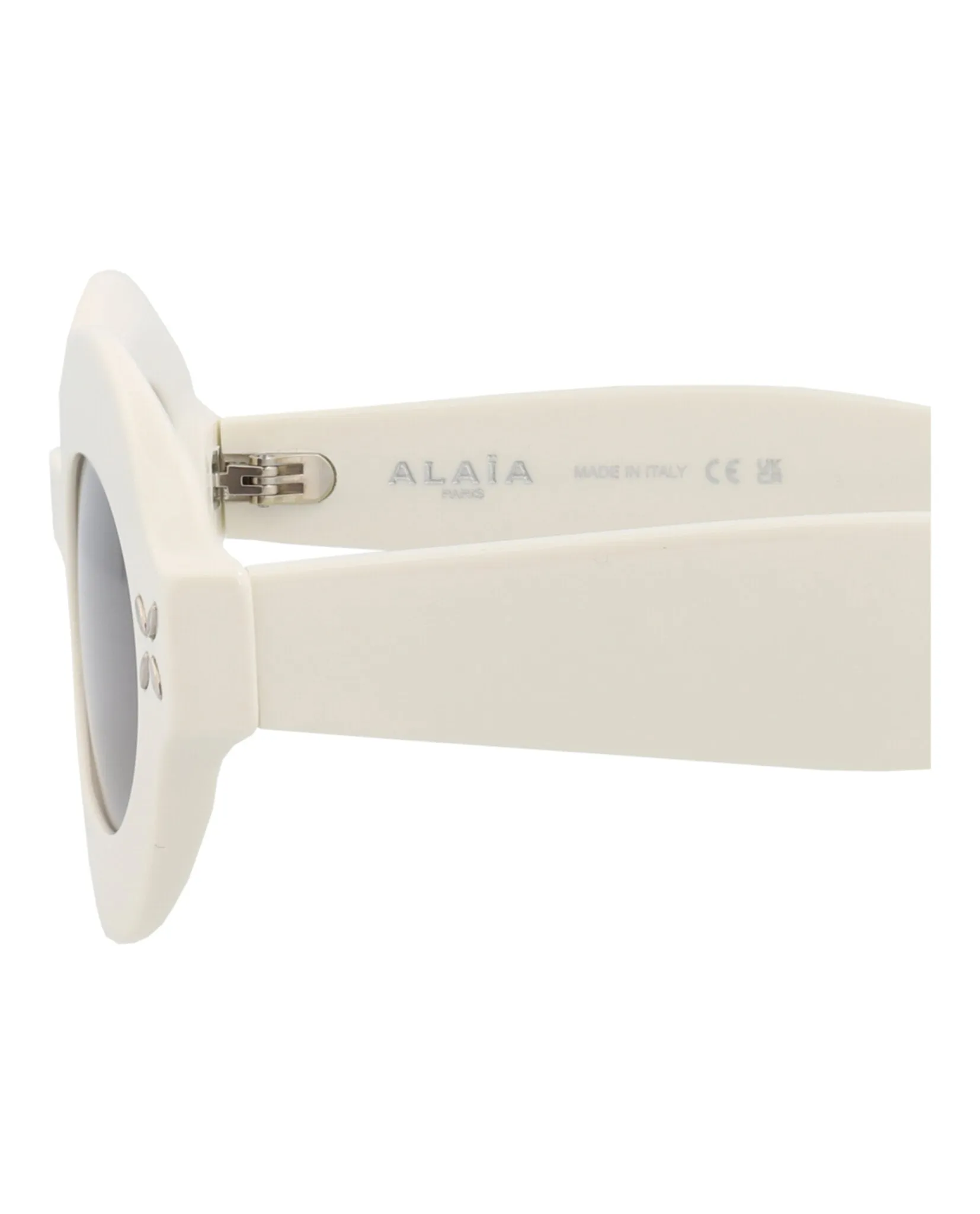 Alaia AA 0059S 30012179 002 Round Plastic Ivory Sunglasses with Grey Lens sold by Gaffos product image thumbnail 4