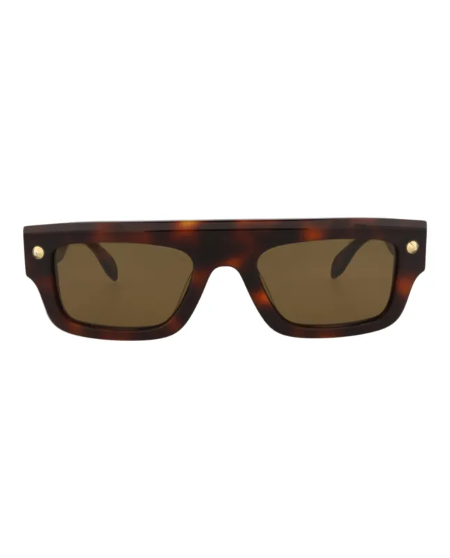 Alexander McQueen AM 0427S 30014622 002 Square Plastic Havana Sunglasses with Brown Lens sold by Gaffos