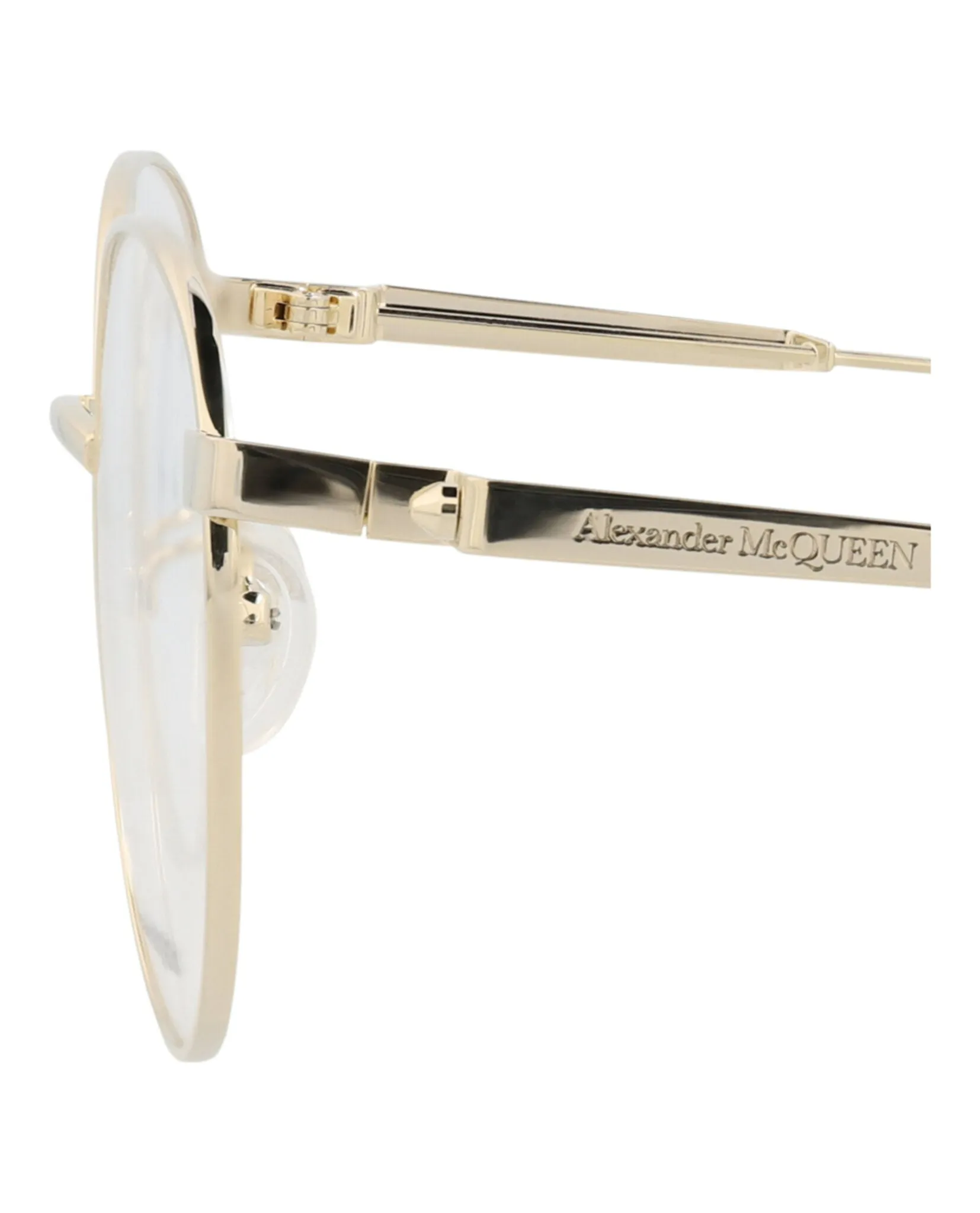 Alexander McQueen AM 0232O 30008070 004 Round Metal Gold Optical Frames with Transparent Lens sold by Gaffos product image thumbnail 4