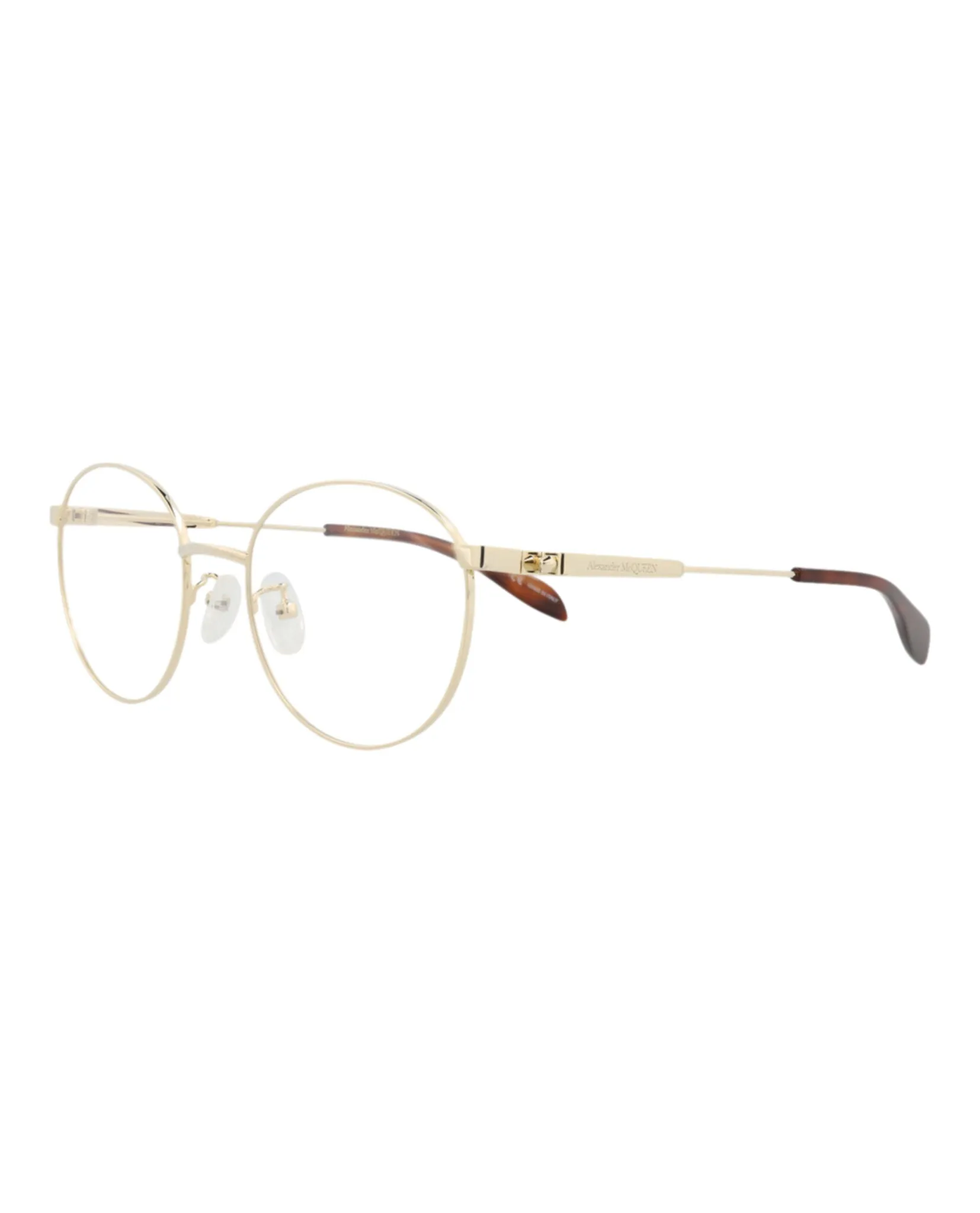 Alexander McQueen AM 0232O 30008070 004 Round Metal Gold Optical Frames with Transparent Lens sold by Gaffos product image thumbnail 2