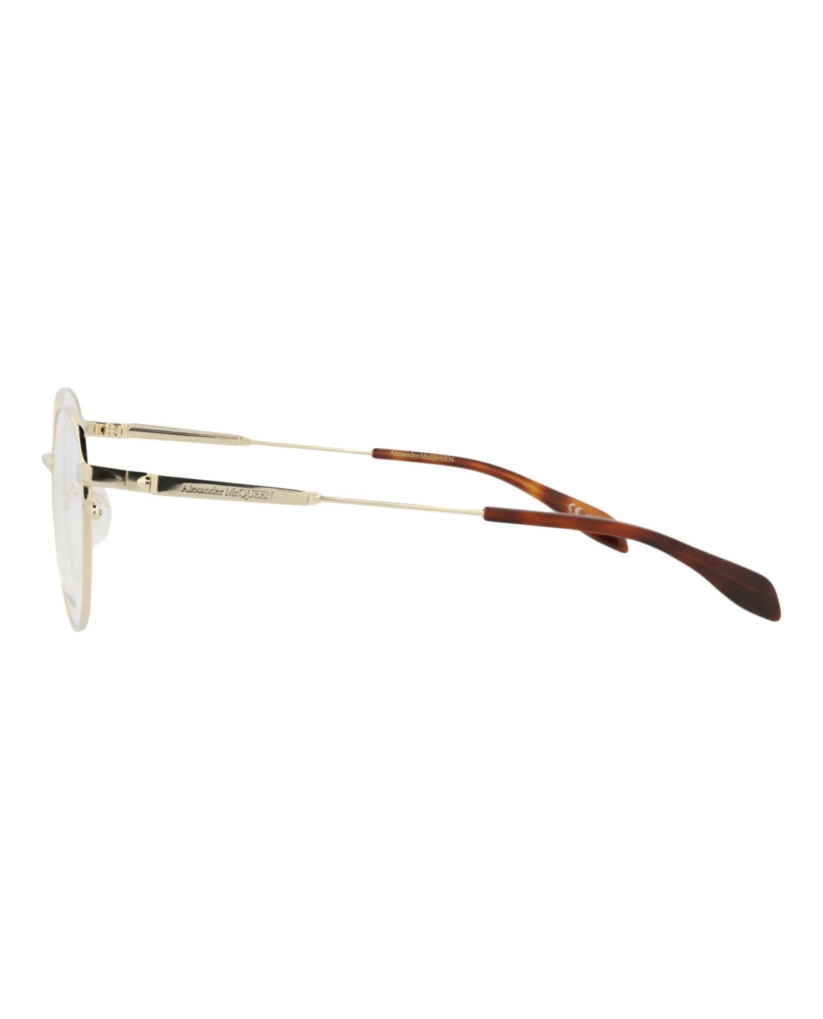 Alexander McQueen AM 0232O 30008070 004 Round Metal Gold Optical Frames with Transparent Lens sold by Gaffos product image thumbnail 3