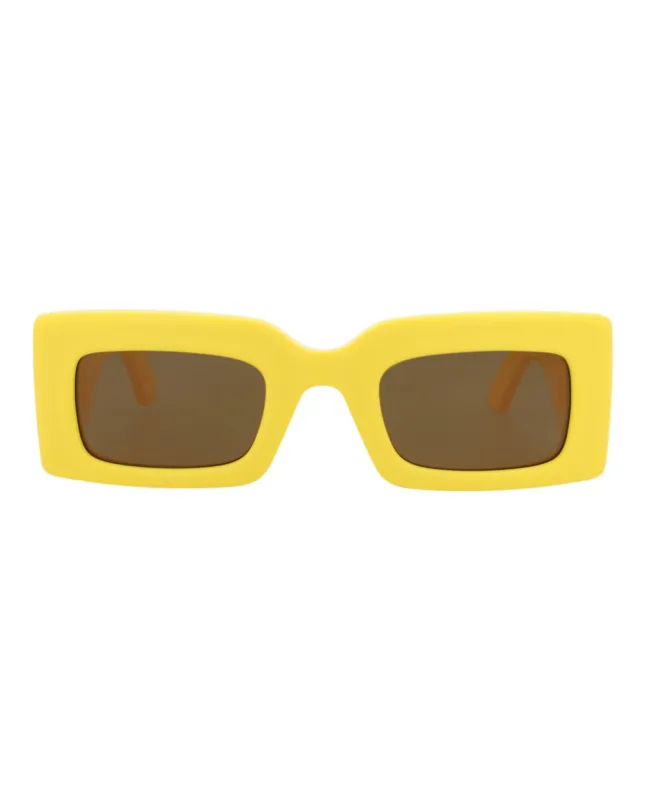 Alexander McQueen AM 0433S 30014631 004 Square Plastic Yellow Sunglasses with Brown Lens sold by Gaffos