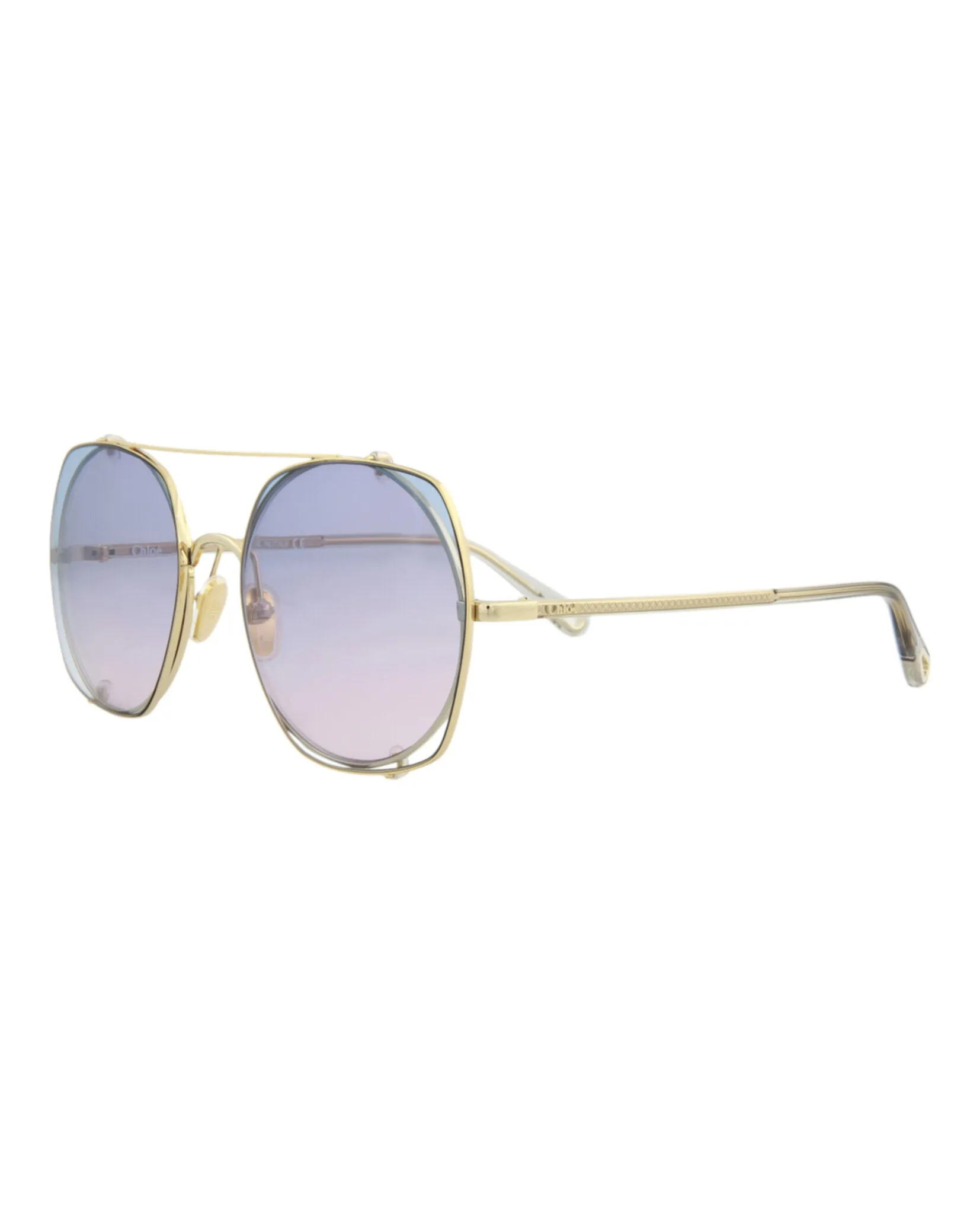 Chloé CH 0042S 30009767 002 Square Metal Grey Sunglasses with Blue Lens sold by Gaffos product image thumbnail 2
