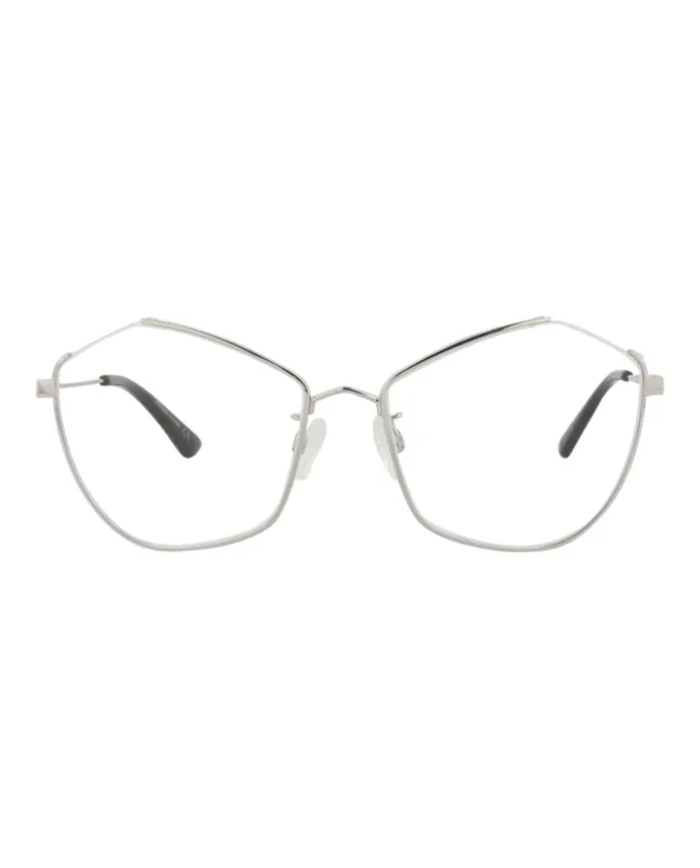 McQ Alexander McQueen MQ 0262O 30008443 001 Cat-Eye Metal Silver Optical Frames with Transparent Lens sold by Gaffos