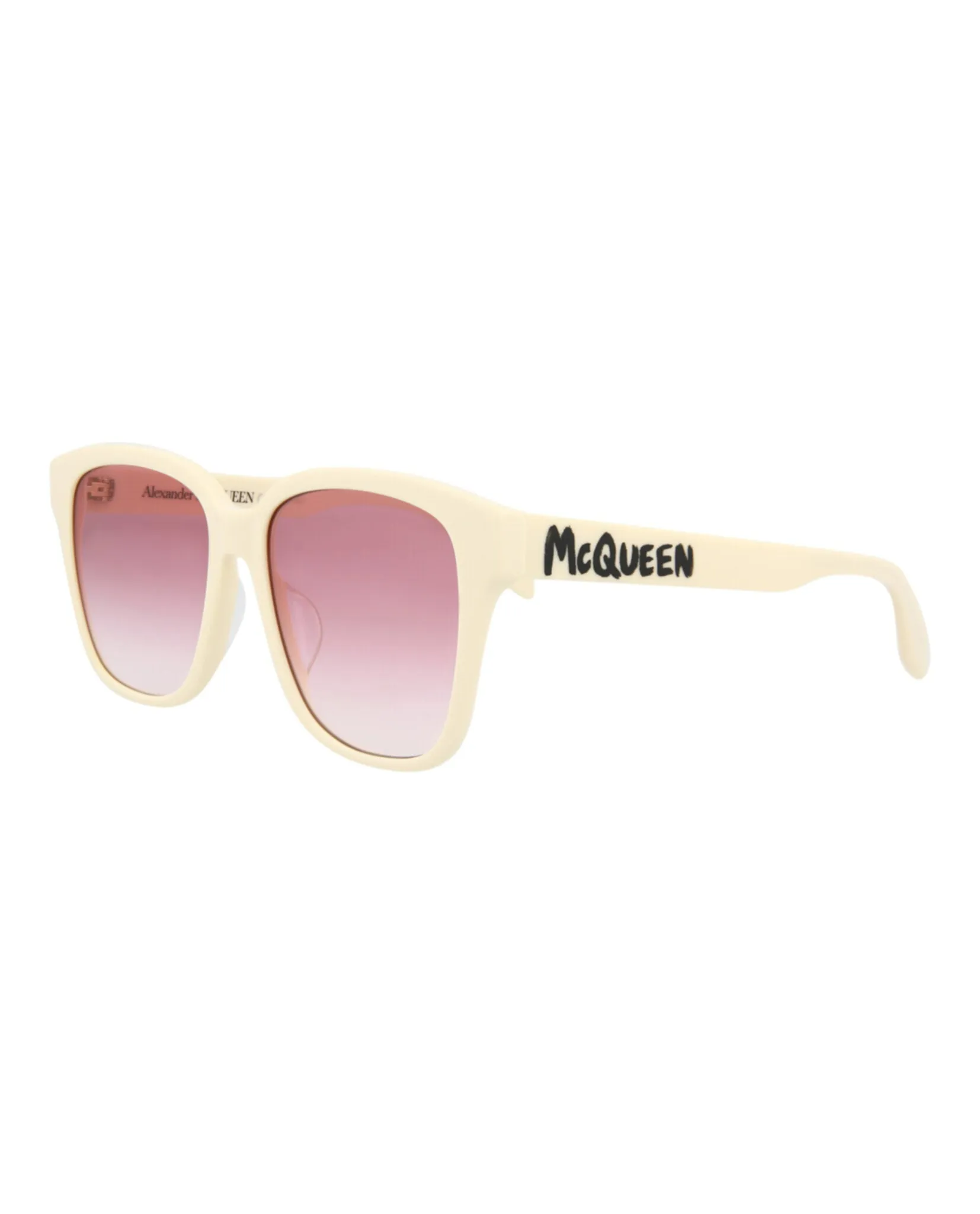 Alexander McQueen AM 0331SK 30011454 004 Square Plastic White Sunglasses with Pink Lens sold by Gaffos product image thumbnail 2