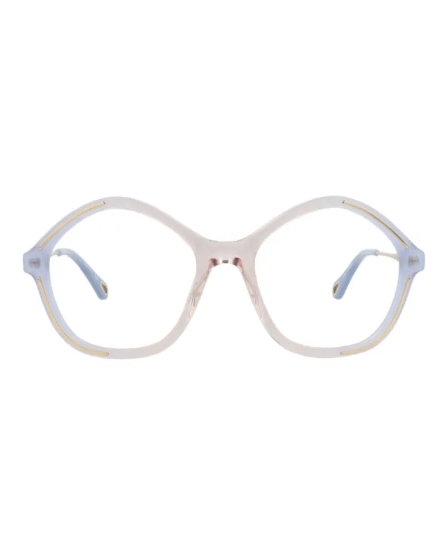 Chloé CH 0062O 30011511 003 Square Plastic Blue Optical Frames with Gold Lens sold by Gaffos
