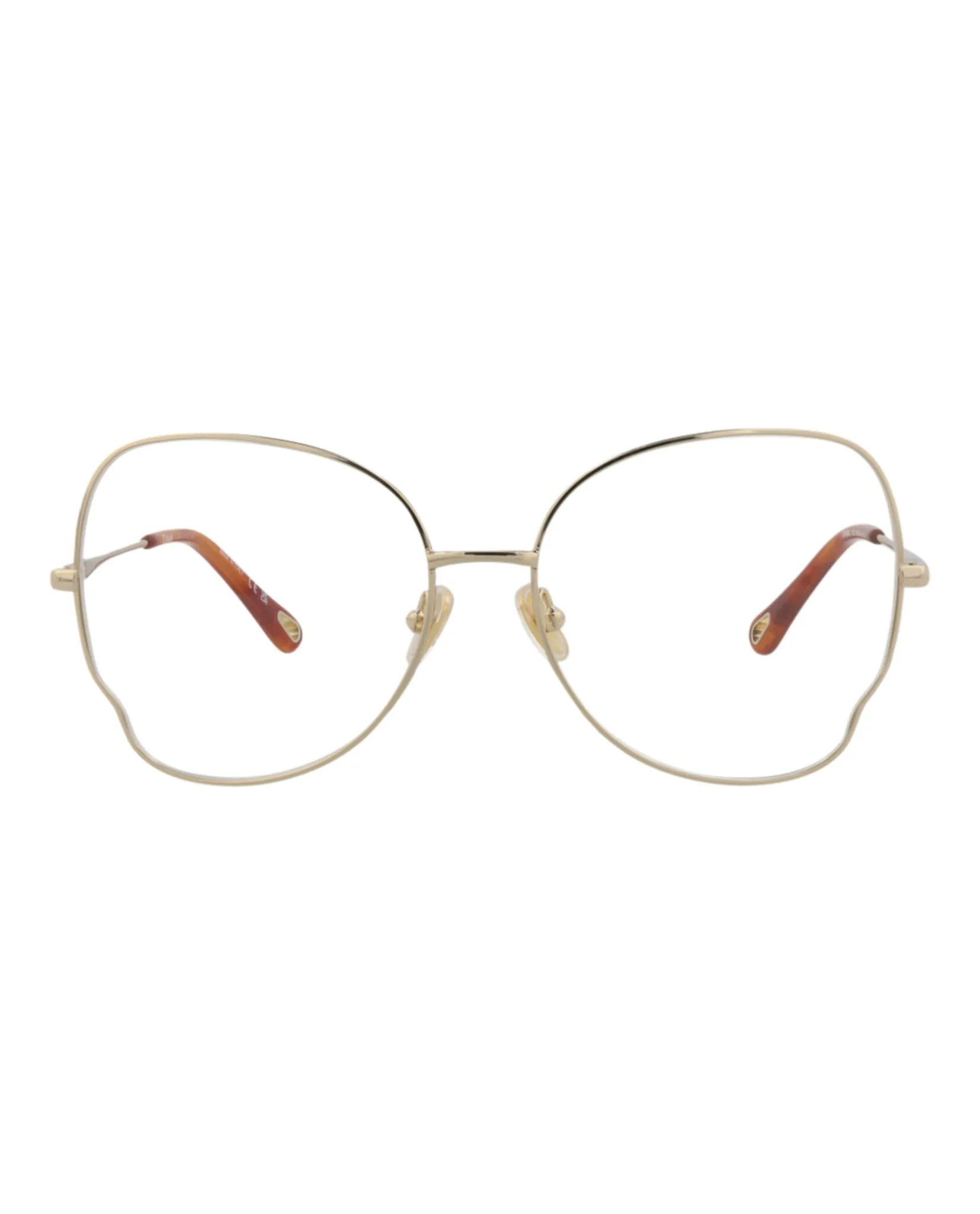 Chloé CH 0098O 30012434 005 Cat-Eye Metal Gold Optical Frames with Transparent Lens sold by Gaffos