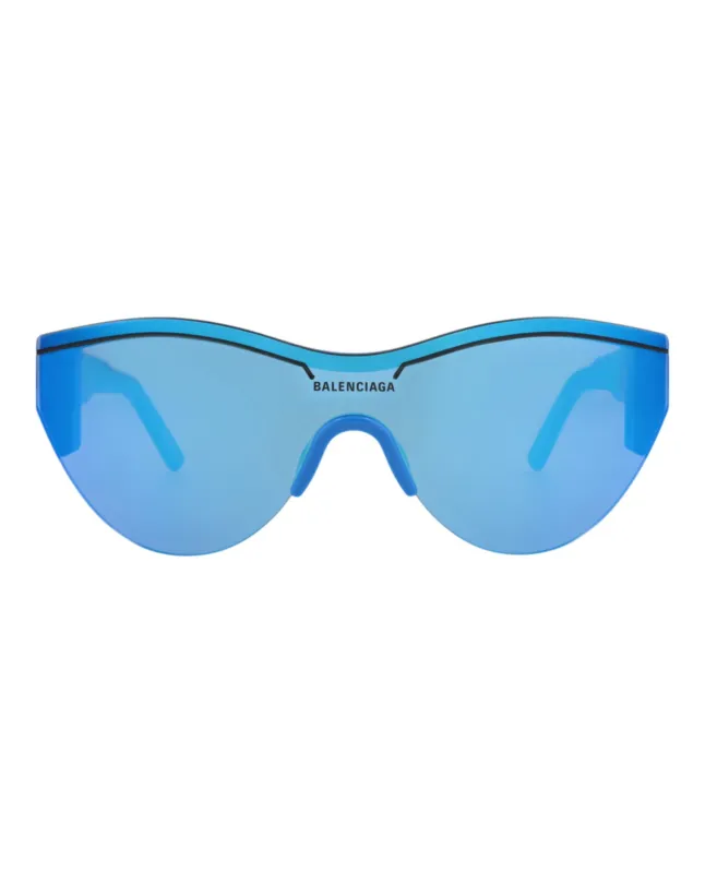 Balenciaga BB 0004S 30006541 013 Shield Plastic Blue Sunglasses with Blue Lens sold by Gaffos