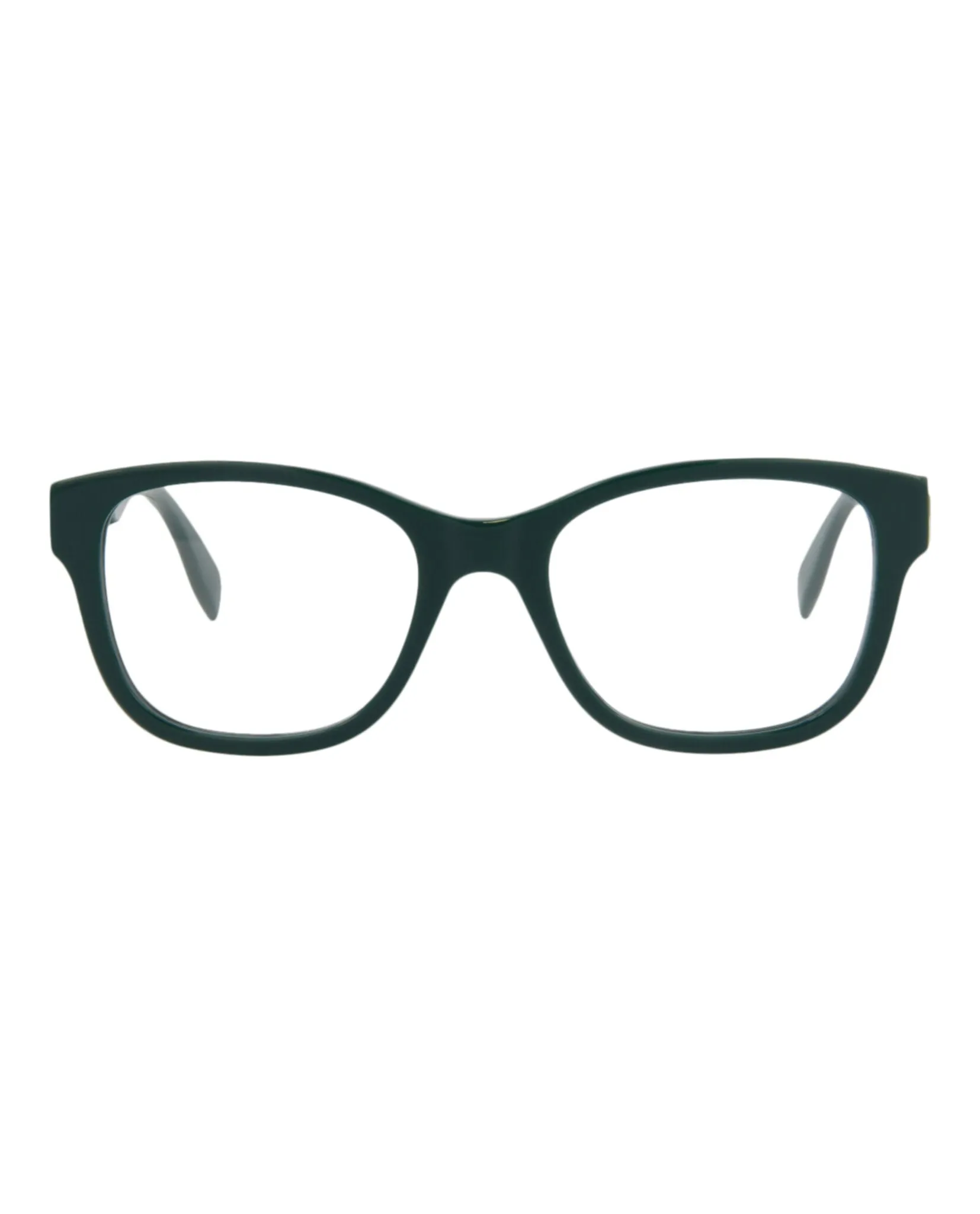 Alexander McQueen AM 0350O 30012328 003 Square Plastic Green Optical Frames with Transparent Lens sold by Gaffos