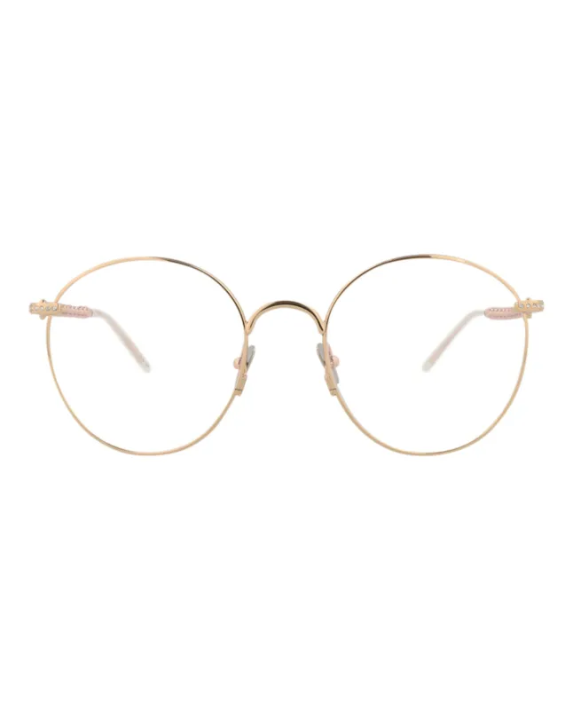 Pomellato PM 0103O 30010215 001 Round Metal Gold Optical Frames with Transparent Lens sold by Gaffos