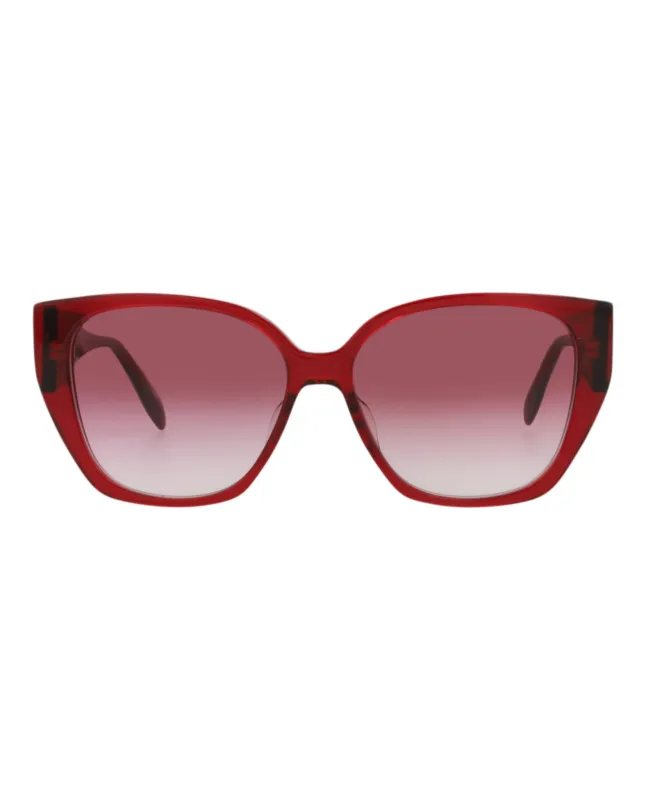 Alexander McQueen AM 0284S 30009391 004 Cat-Eye Plastic Red Sunglasses with Red Lens sold by Gaffos
