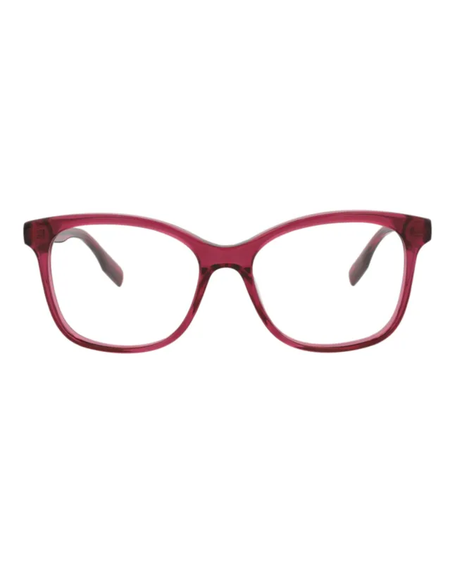 McQ Alexander McQueen MQ 0304O 30010800 004 Square Plastic Burgundy Optical Frames with Transparent Lens sold by Gaffos