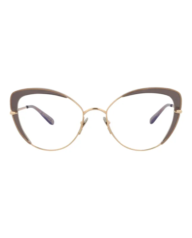 Pomellato PM 0125O 30014246 001 Cat-Eye Metal Gold Optical Frames with Transparent Lens sold by Gaffos