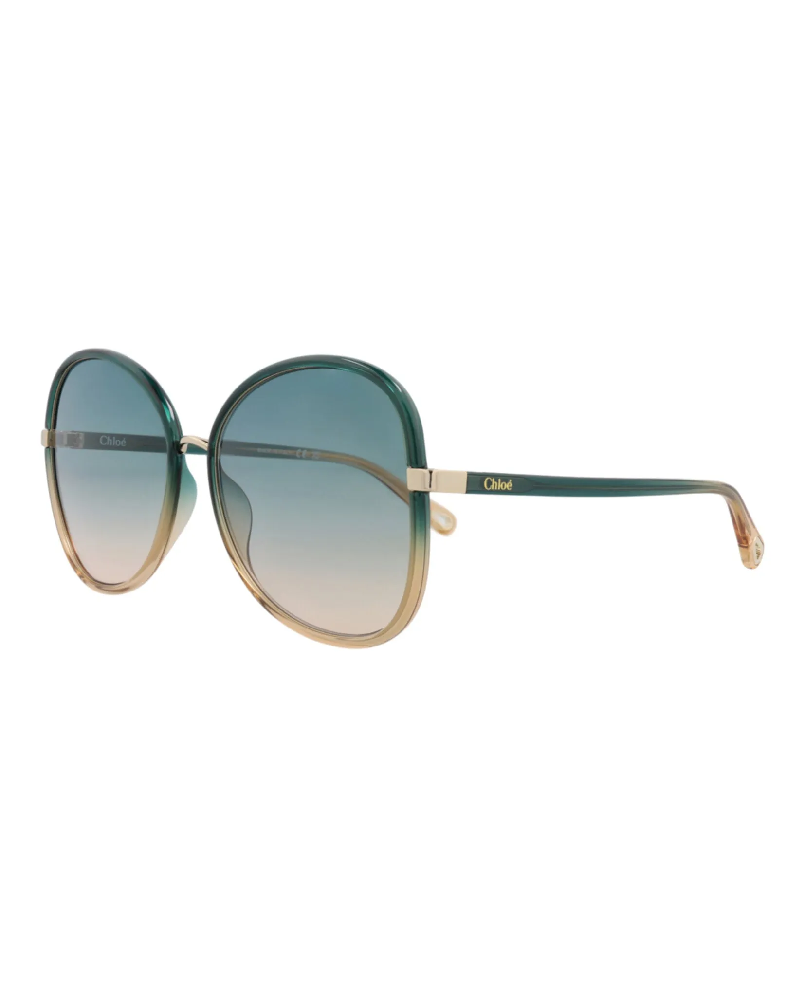 Chloé CH 0030S 30009792 006 Round Plastic Blue Sunglasses with Green Lens sold by Gaffos product image thumbnail 2