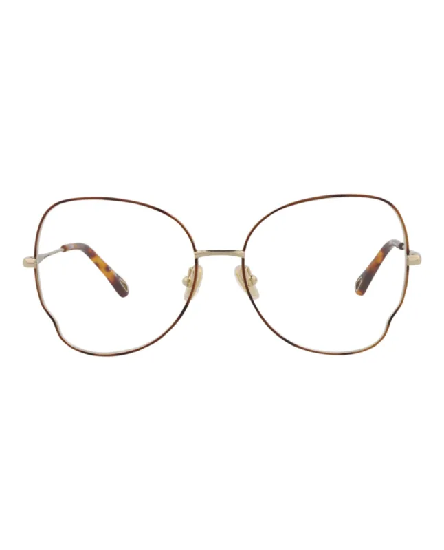Chloé CH 0098O 30012434 008 Cat-Eye Metal Gold Optical Frames with Transparent Lens sold by Gaffos