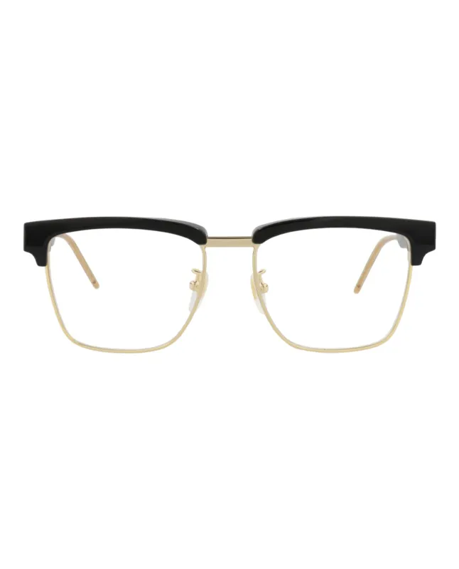 Gucci GG 0605O 30008100 001 Square Plastic Black Optical Frames with Transparent Lens sold by Gaffos