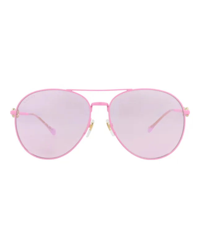 Gucci GG 1698S 30015487 003 Aviator Metal Fuchsia Sunglasses with Pink Lens sold by Gaffos