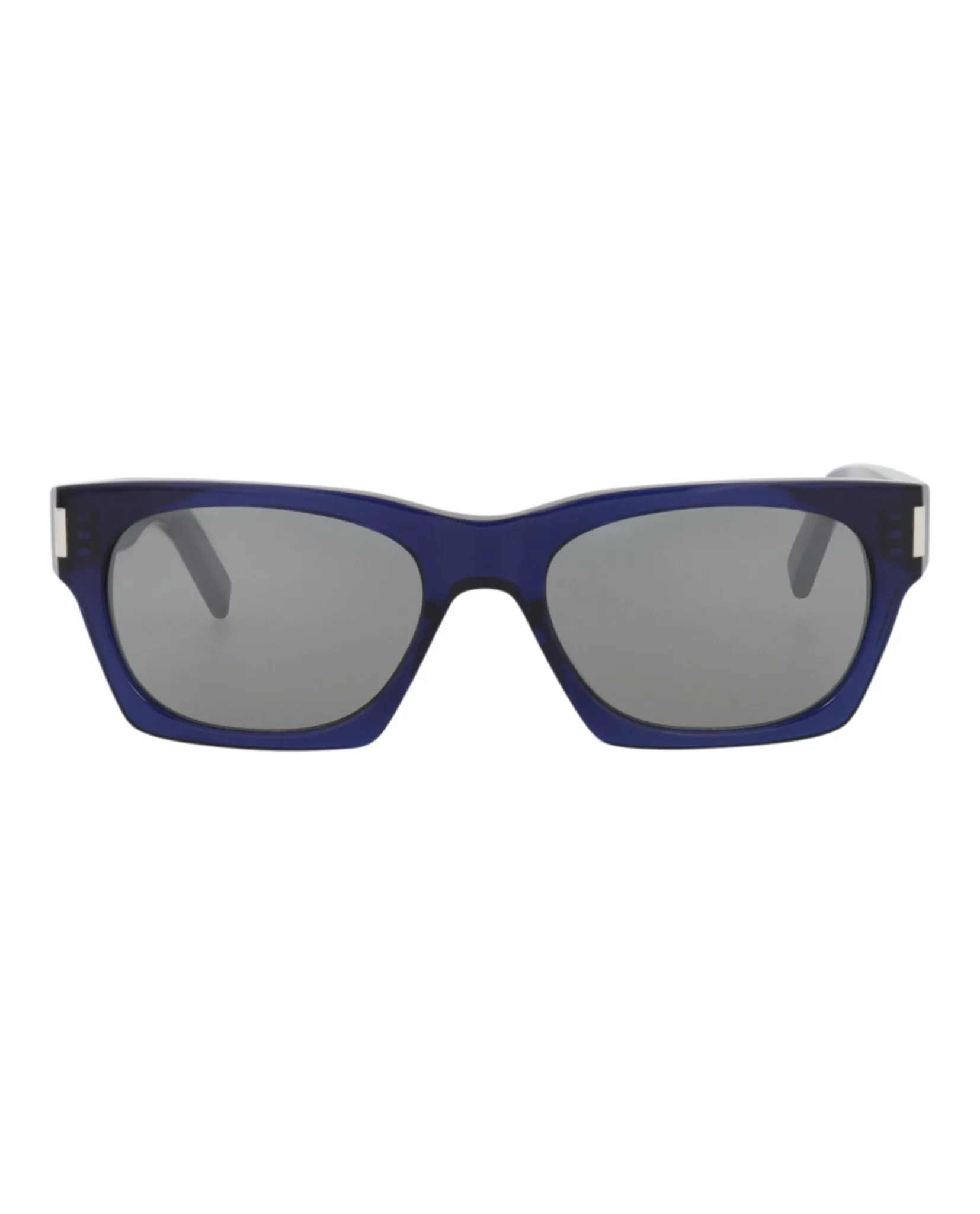 Saint Laurent SL 402 30009329 015 Square Plastic Blue Sunglasses with Silver Lens sold by Gaffos