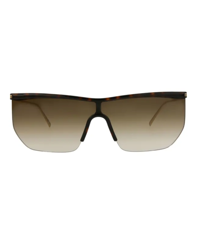 Saint Laurent SL 519MASK 30013068 003 Shield Metal Gold Sunglasses with Brown Lens sold by Gaffos