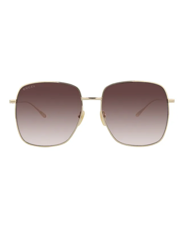 Gucci GG 1031S 30011783 010 Square Metal Gold Sunglasses with Red Lens sold by Gaffos