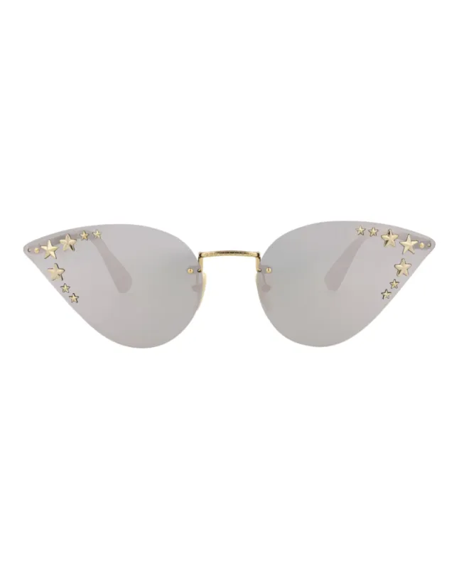 Gucci GG 0898S 30010504 002 Cat-Eye Metal Gold Sunglasses with Silver Lens sold by Gaffos