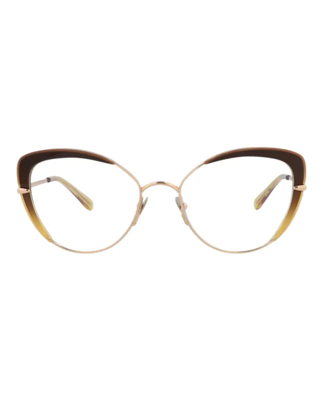 Pomellato PM 0125O 30014246 003 Cat-Eye Metal Gold Optical Frames with Transparent Lens sold by Gaffos