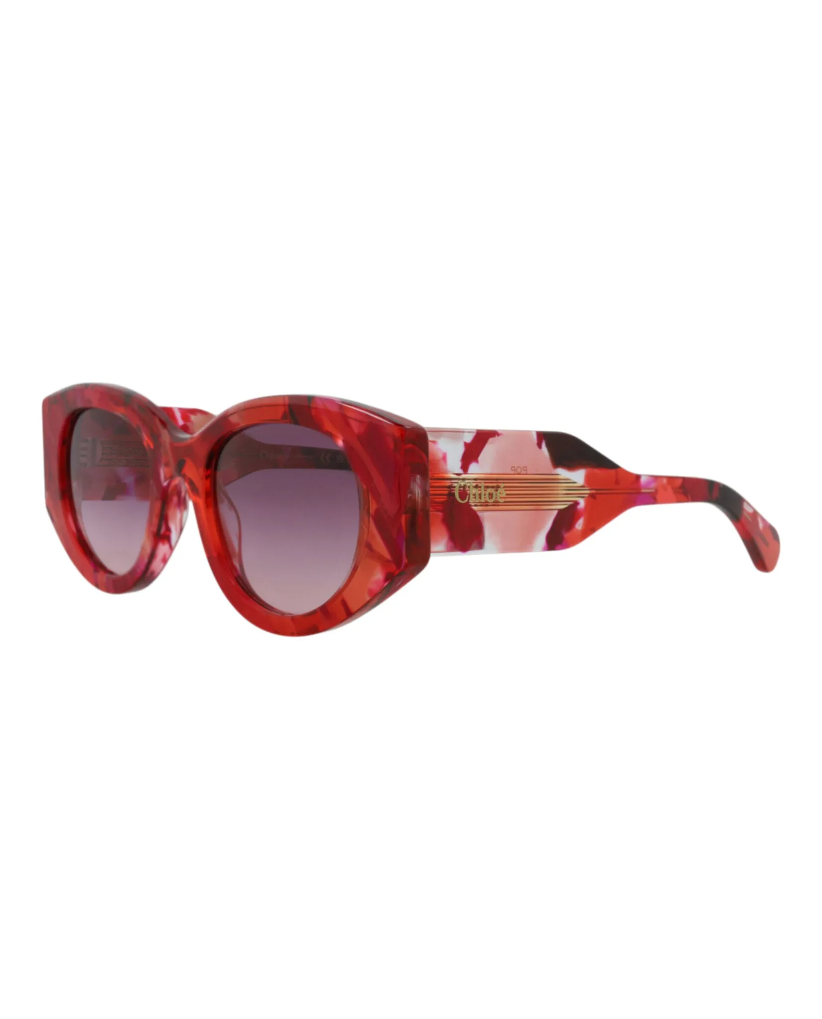 Chloé CH 0251S 30015700 007 Round Plastic Red Sunglasses with Violet Lens sold by Gaffos product image thumbnail 2