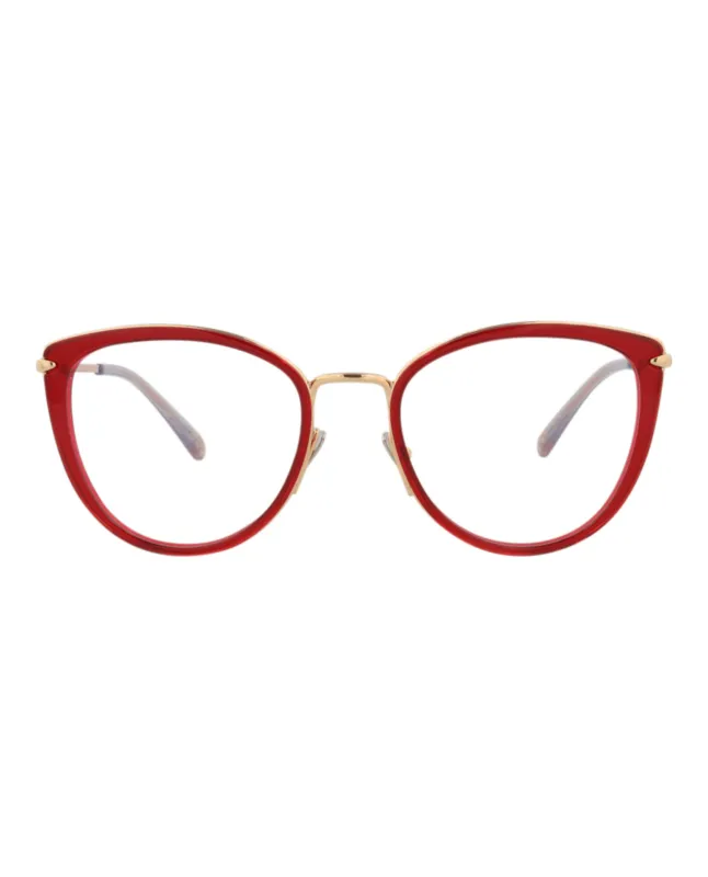 Pomellato PM 0083O 30008665 003 Cat-Eye Plastic Red Optical Frames with Gold Lens sold by Gaffos