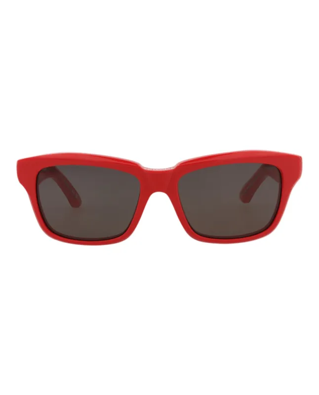 Balenciaga BB 0346S 30014948 004 Square Plastic Red Sunglasses with Grey Lens sold by Gaffos