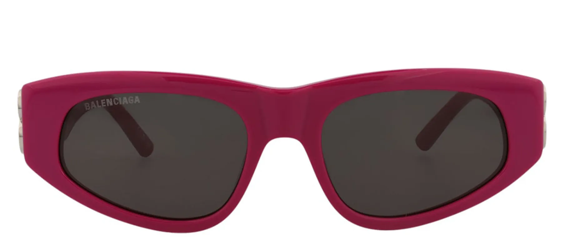 Balenciaga BB 0095S 30008868 017 Cat-Eye Plastic Silver Sunglasses with Grey Lens sold by Gaffos