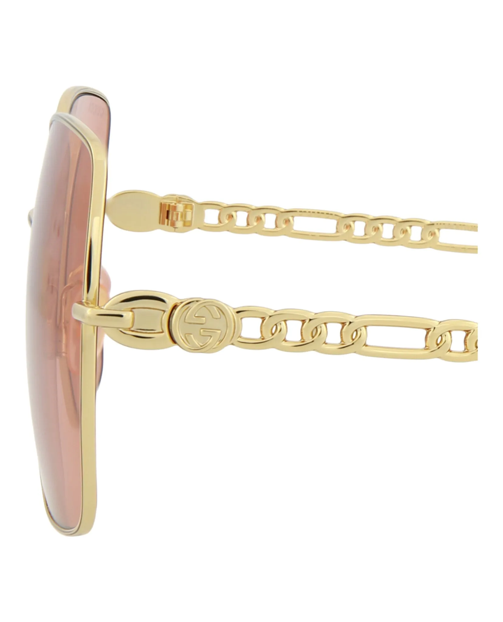 Gucci GG 0724S 30008881 005 Square Metal Gold Sunglasses with Orange Lens sold by Gaffos product image thumbnail 4