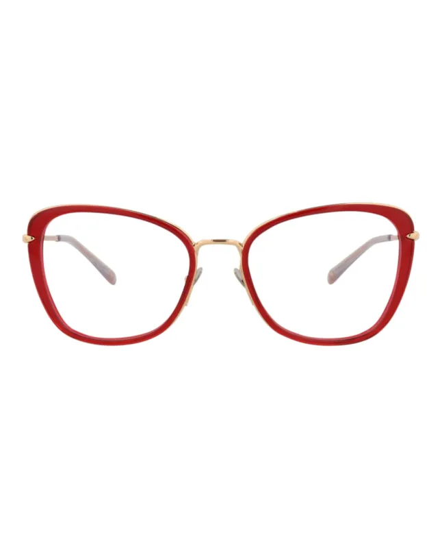 Pomellato PM 0084O 30008667 003 Cat-Eye Plastic Red Optical Frames with Gold Lens sold by Gaffos