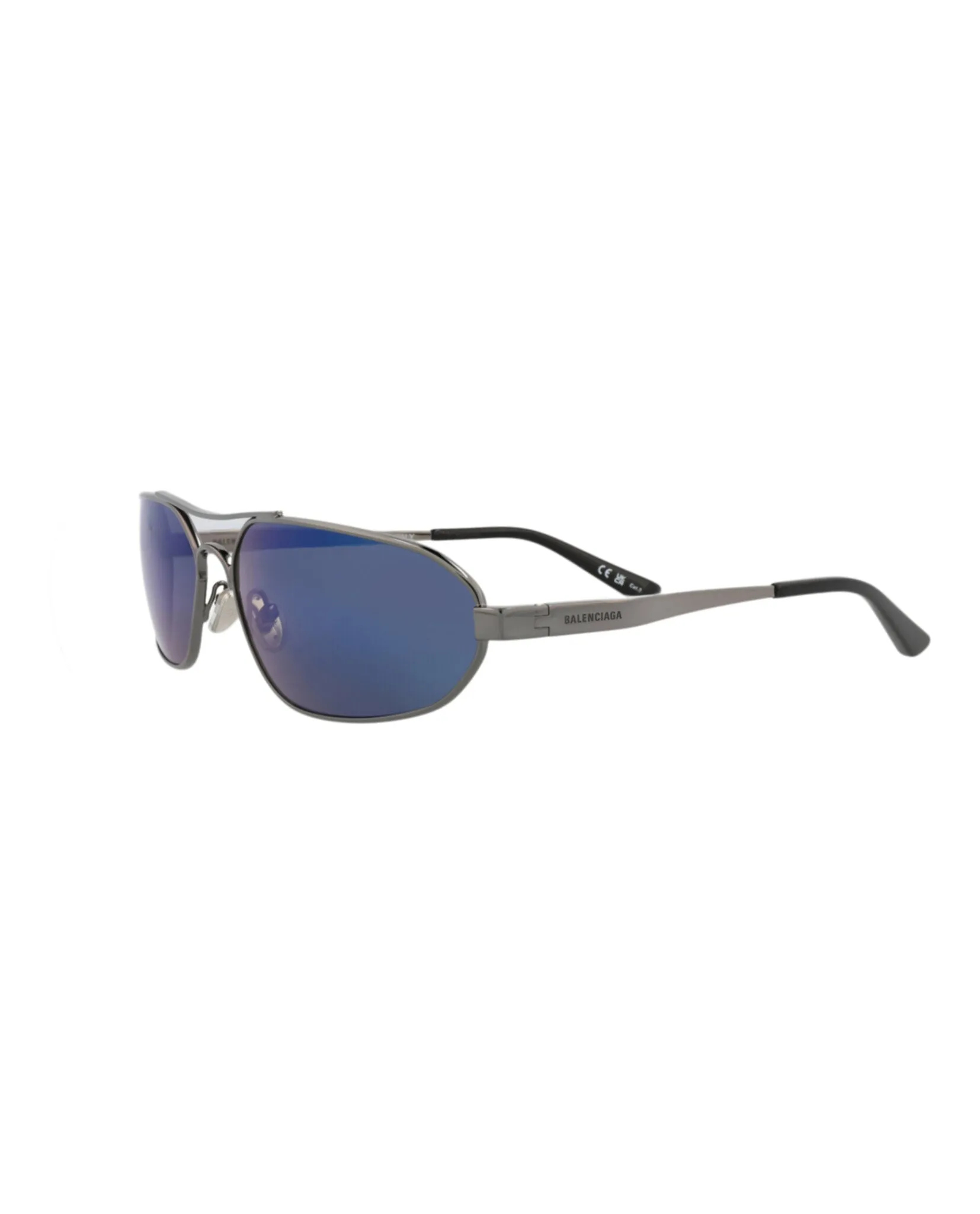 Balenciaga BB 0227S 30013402 004 Shield Metal Ruthenium Sunglasses with Blue Lens sold by Gaffos product image thumbnail 2