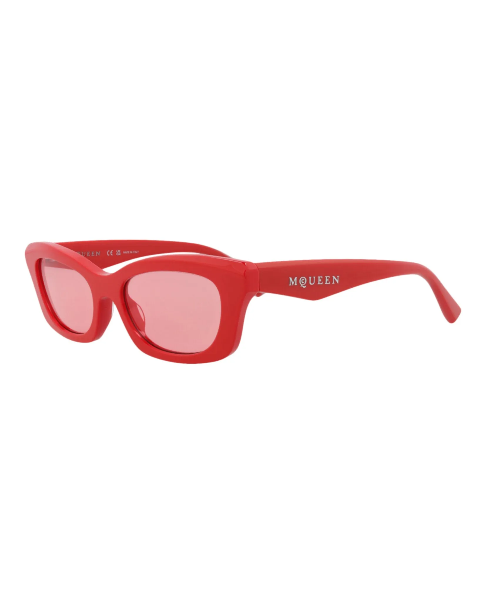 Alexander McQueen AM 0474S 30015683 003 Square Plastic Red Sunglasses with Pink Lens sold by Gaffos product image thumbnail 2