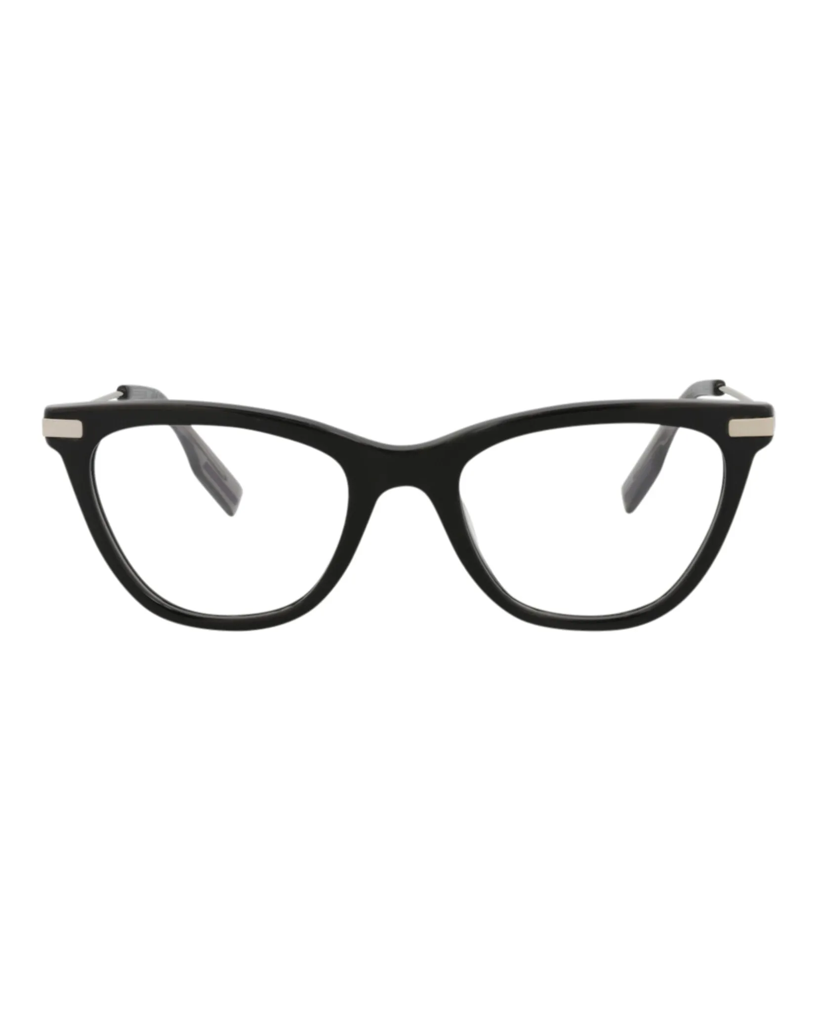McQ Alexander McQueen MQ 0339O 30011569 001 Cat-Eye Plastic Silver Optical Frames with Transparent Lens sold by Gaffos