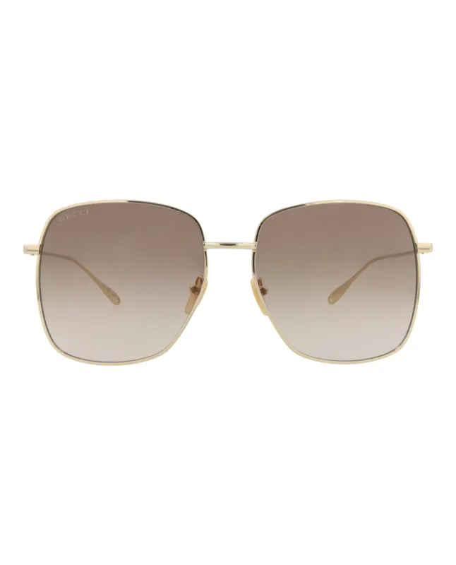 Gucci GG 1031S 30011783 003 Square Metal Gold Sunglasses with Brown Lens sold by Gaffos