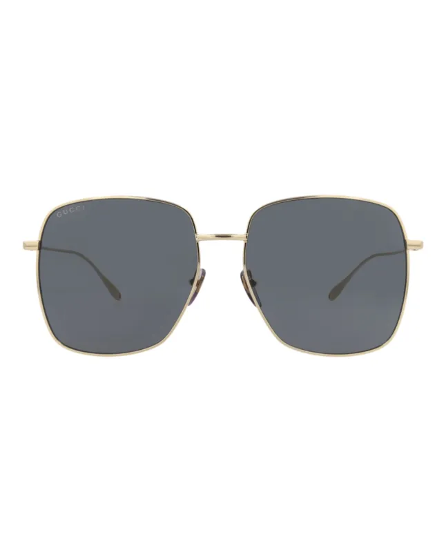 Gucci GG 1031S 30011783 009 Square Metal Gold Sunglasses with Grey Lens sold by Gaffos