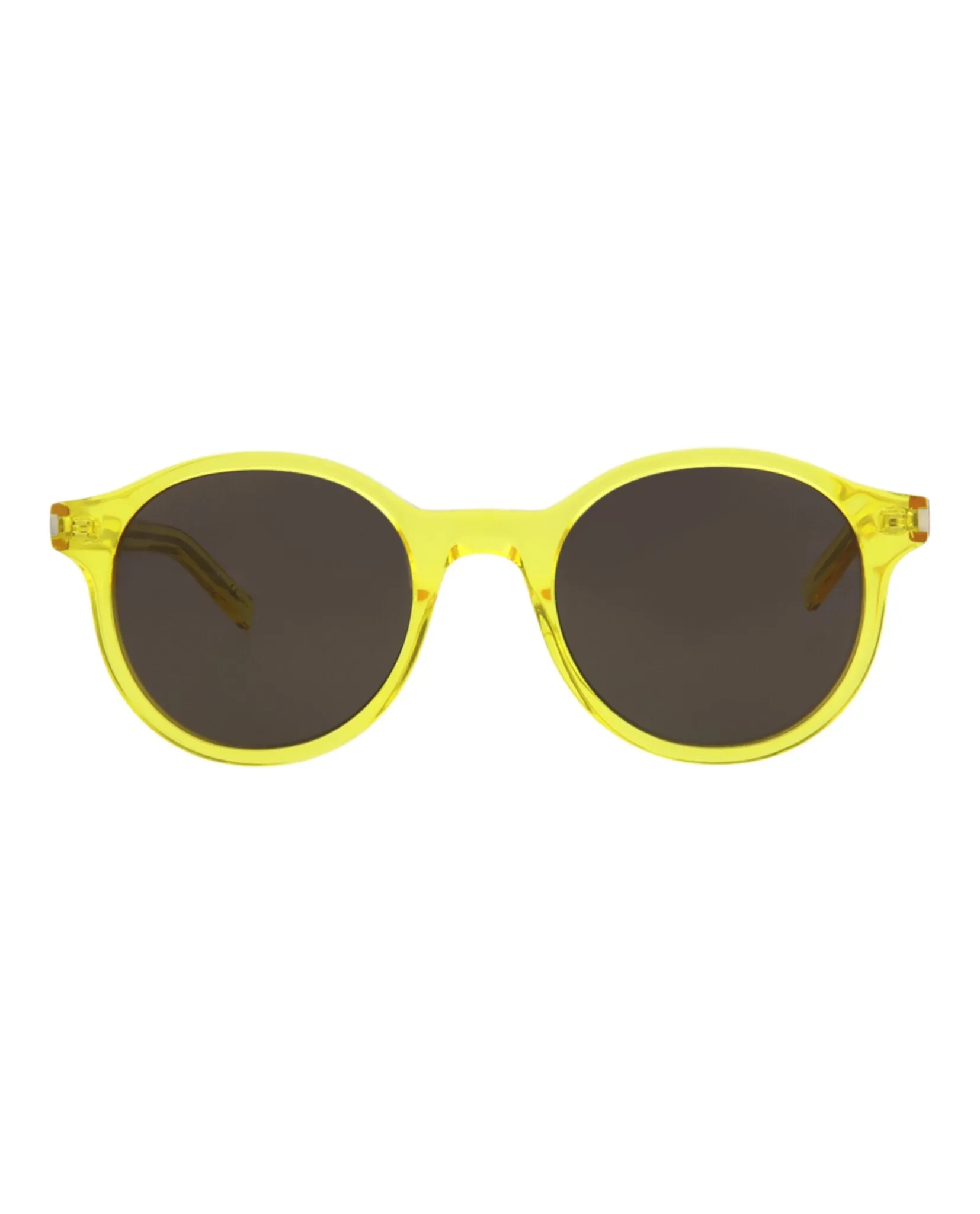 Saint Laurent SL 521 30013043 009 Round Plastic Yellow Sunglasses with Black Lens sold by Gaffos