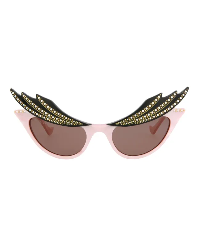 Gucci GG 1094S 30012857 003 Cat-Eye Plastic Pink Sunglasses with Brown Lens sold by Gaffos
