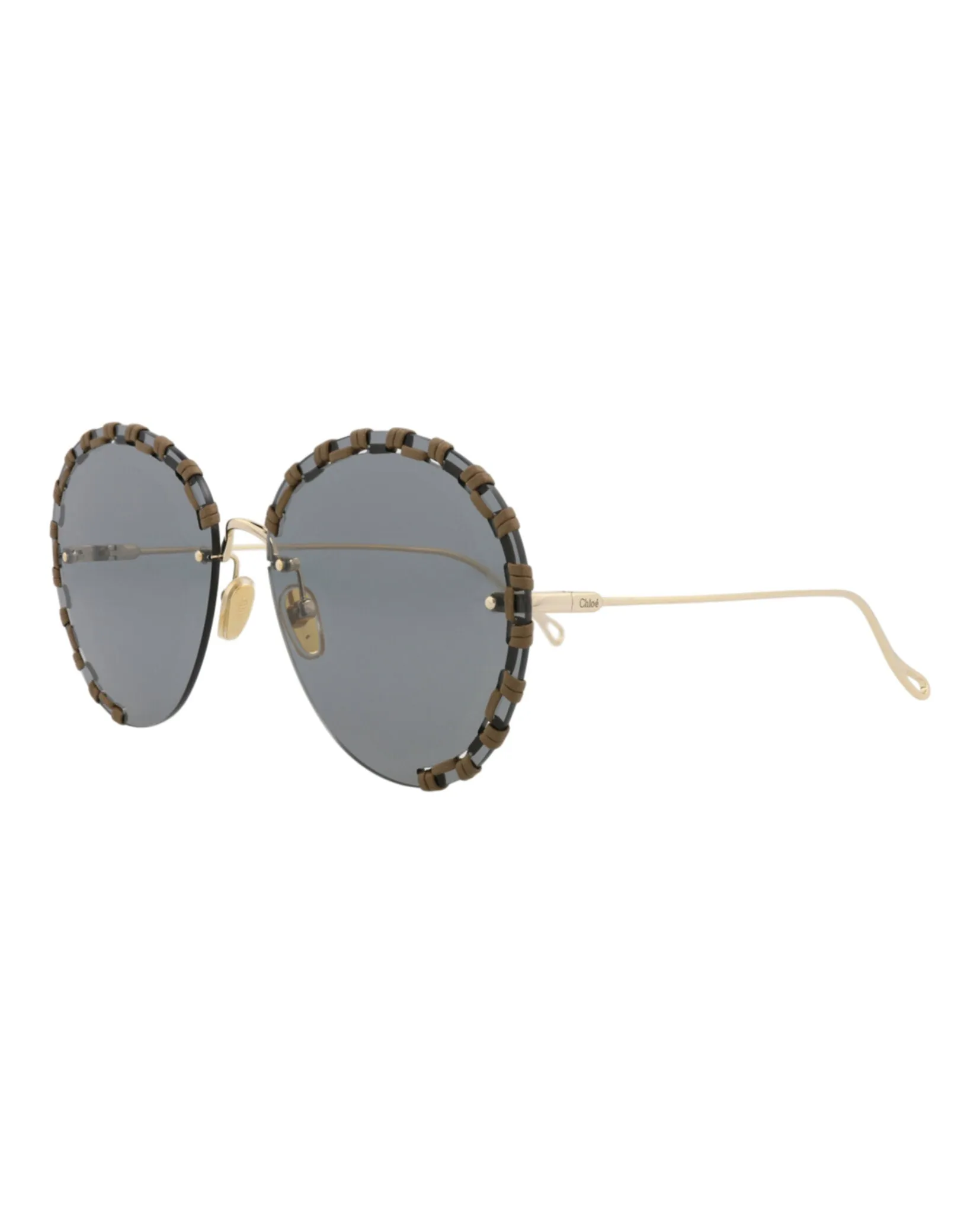 Chloé CH 0186S 30014135 001 Round Metal Gold Sunglasses with Grey Lens sold by Gaffos product image thumbnail 2