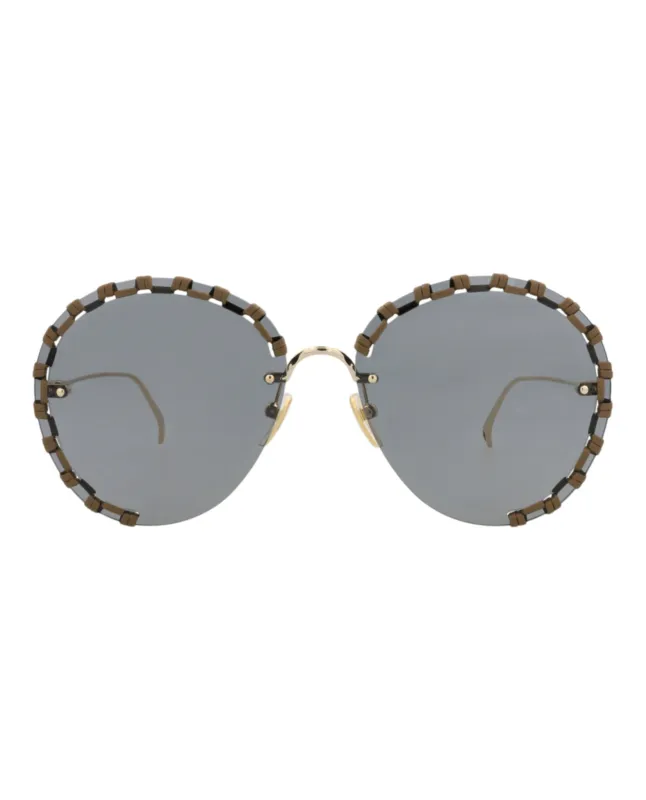 Chloé CH 0186S 30014135 001 Round Metal Gold Sunglasses with Grey Lens sold by Gaffos