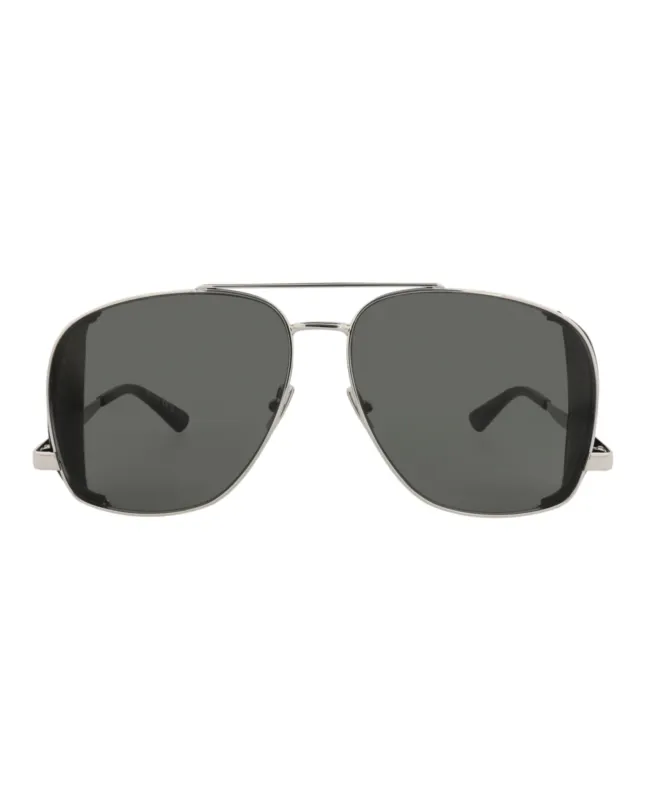 Saint Laurent SL 653LEONL 30015641 001 Aviator Metal Silver Sunglasses with Grey Lens sold by Gaffos